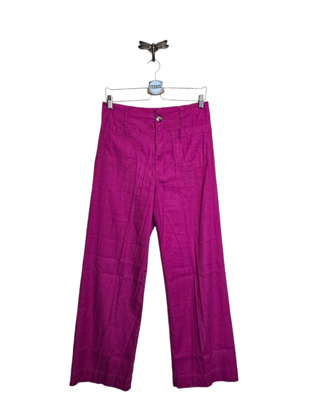 Maeve Colette European Linen Stretch High-Rise Wide-Leg Pants 28T Tall - Picture 2 of 12